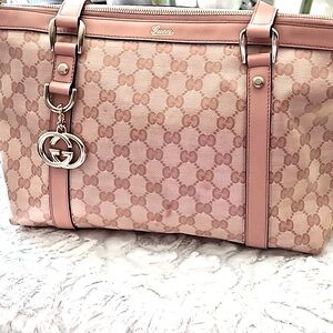Authentic Gucci pink crystal Abby tote(lightweight)
